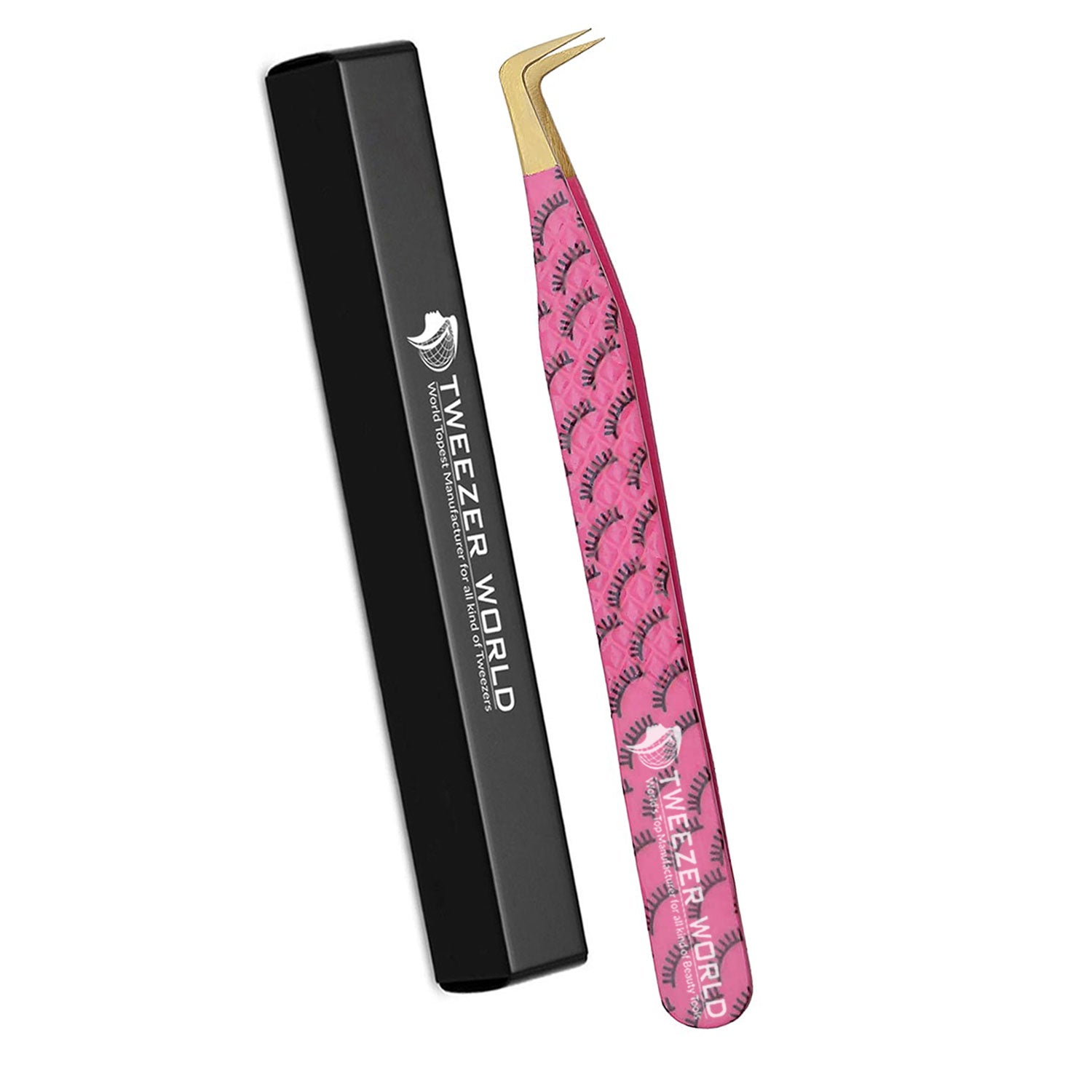 Diamond Grip Gold Tip Volume Tweezers For Eyelash Extensions