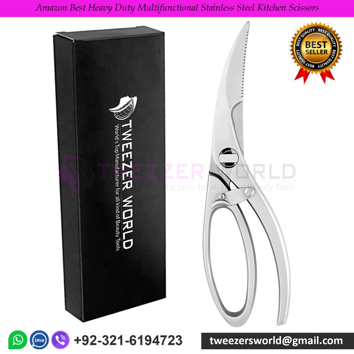 Amazon Best Heavy Duty Multifunctional Stainless Steel Kitchen Scissors