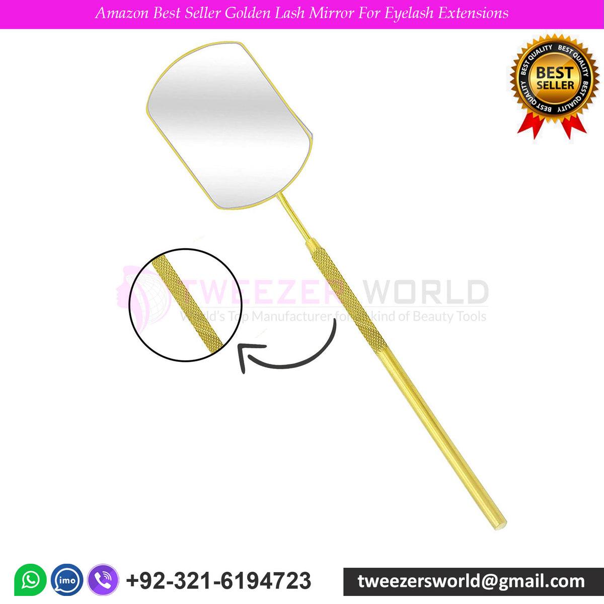 Amazon Best Seller Golden Universal Lash Mirror For Eyelash Extensions