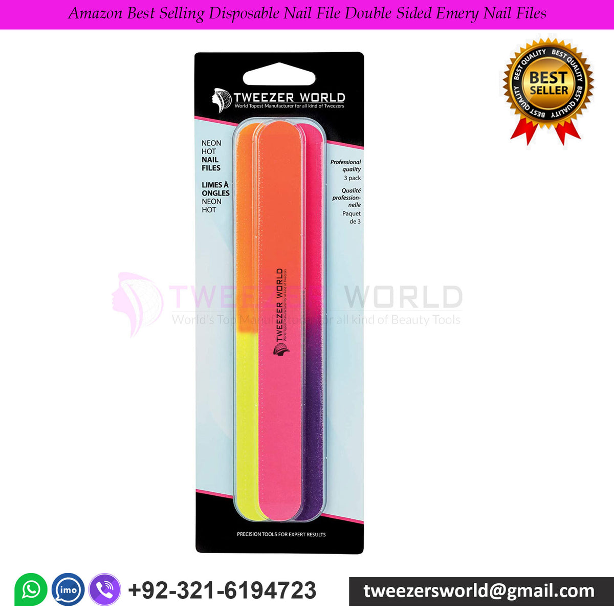 Amazon Best Selling Disposable Nail File Double Sided Emery Nail Files