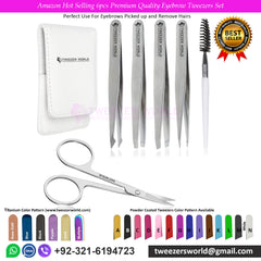 Amazon Hot Selling 6pcs Premium Quality Eyebrow Tweezers Set