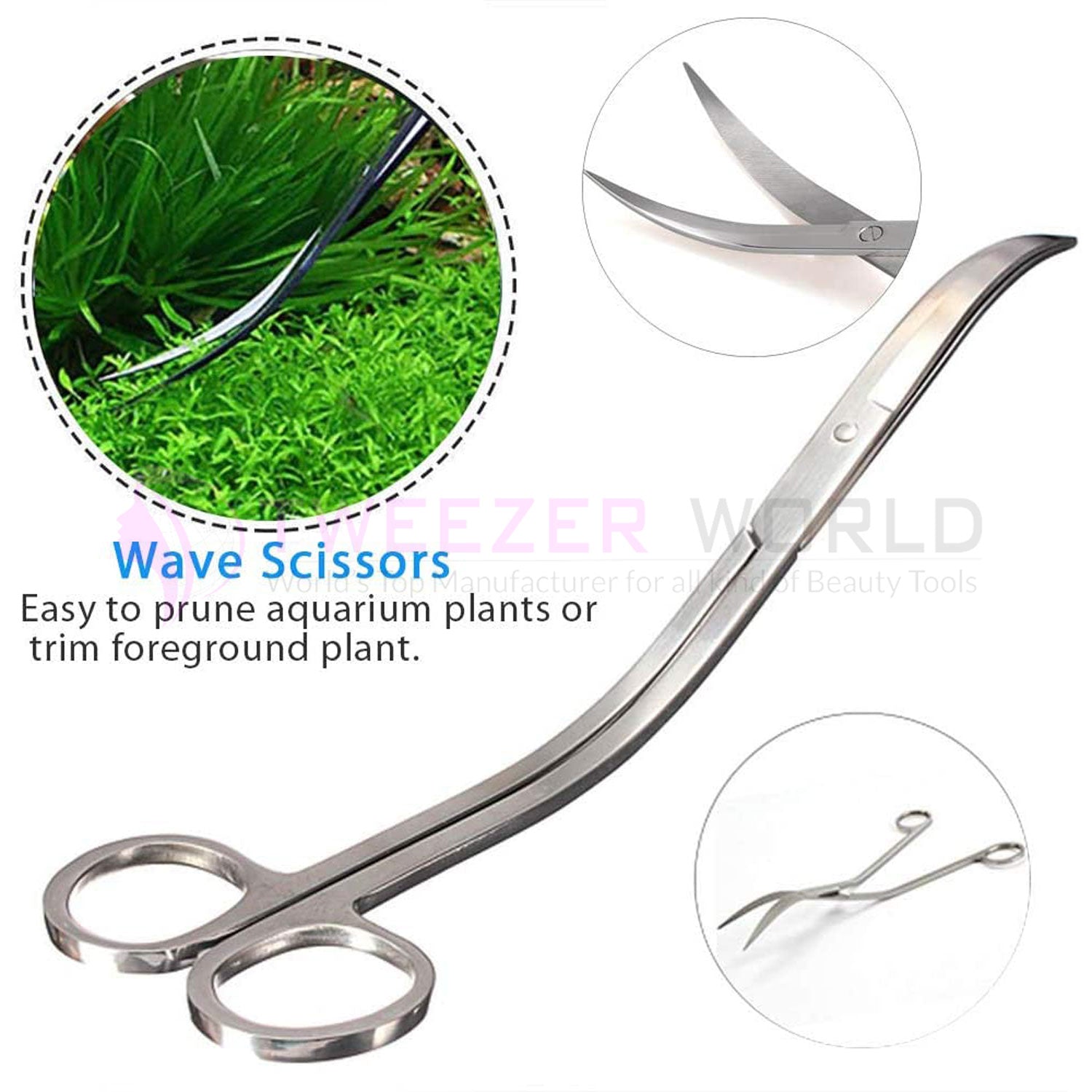 Top Rated 5 in 1 Stainless Steel Aquarium Tool Set with Wave Scissors