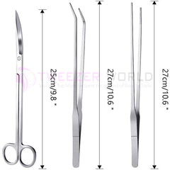 Professional Aquascape Tools 3 in 1 Aquarium Scissors Tweezer Tools Set