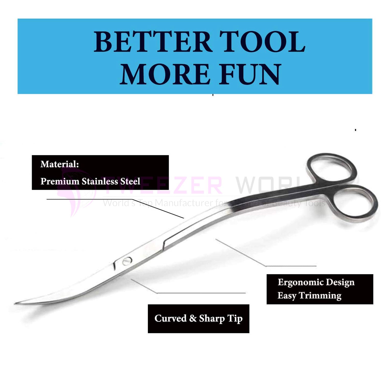 Wholesale Price Wave Scissors Stainless Steel Perfect for Aquarium Tank