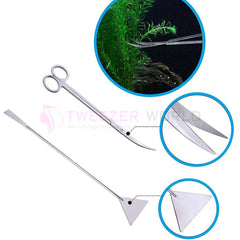 Aquarium Scissors Tweezers Spatula Tool 4 in 1 Stainless Steel Tools Set