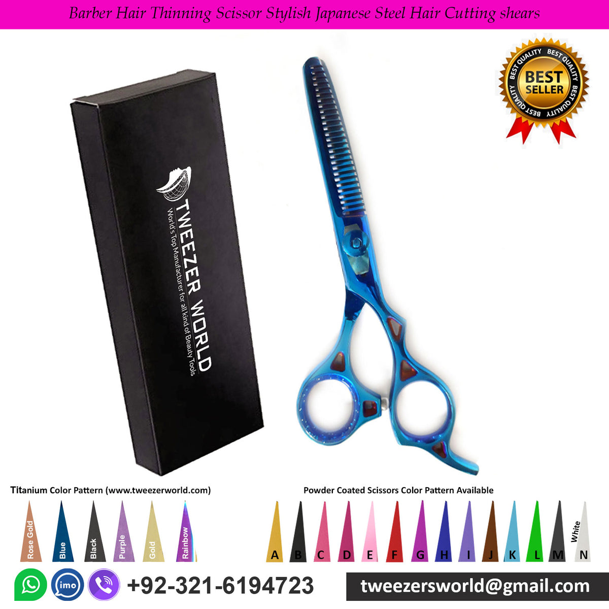 Barber Hair Thinning Scissor Stylish Japanese Steel Hair Cutting shears