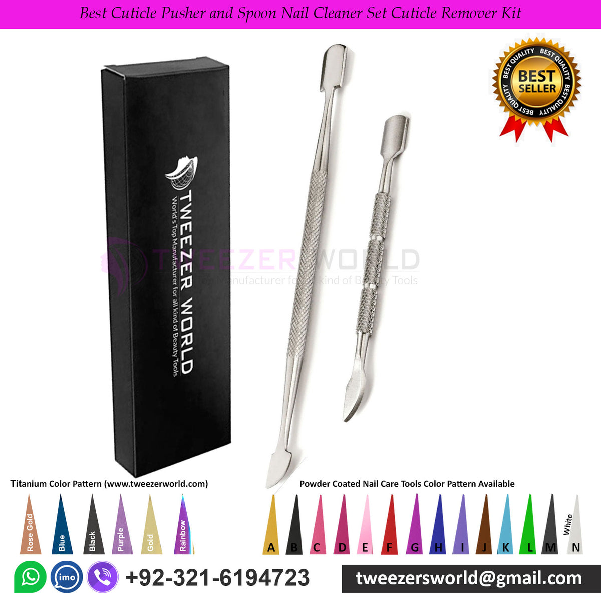 Best Cuticle Pusher and Spoon Nail Cleaner Set Cuticle Remover Kit