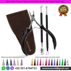 Best Cuticle Trimmer Nippers with Cuticle Pusher and Triangle Nail Pusher