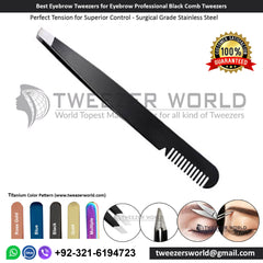 Best Eyebrow Tweezers for Eyebrow Professional Black Comb Tweezers