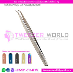 Best Eyelash Extension Tweezers Curved Needle Nose Tip