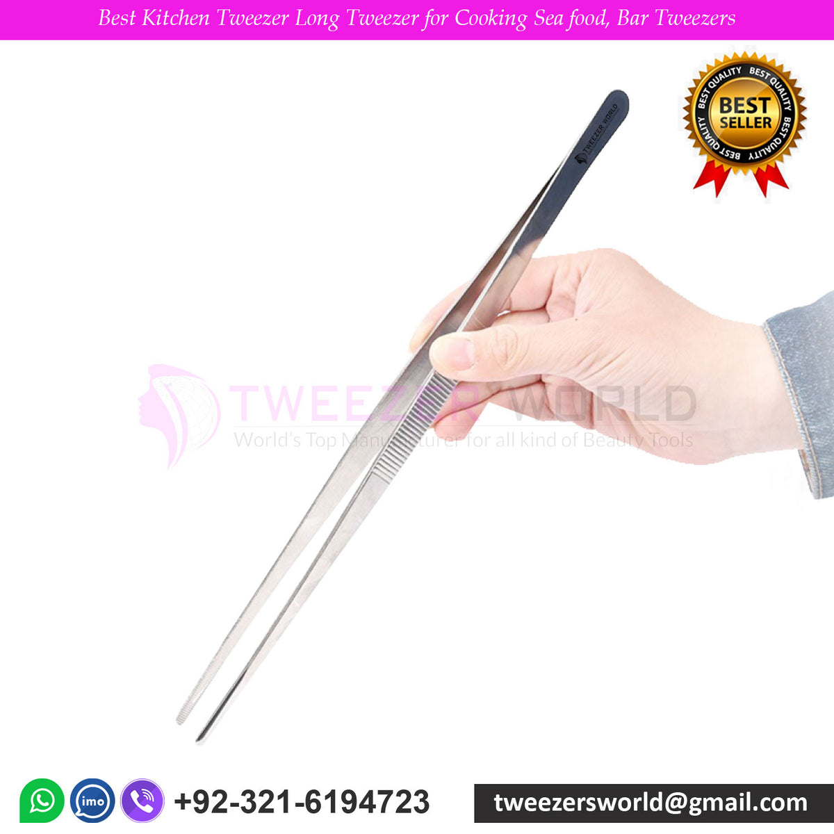 Best Kitchen Tweezer Long Tweezer for Cooking Sea food, Bar Tweezers