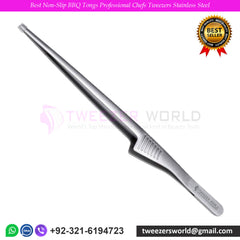 Best Non-Slip BBQ Tongs Professional Chefs Tweezers Stainless Steel