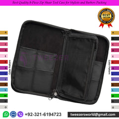 Best Quality 8-Piece Zip Shear Tool Case for Stylists and Barbers Packing