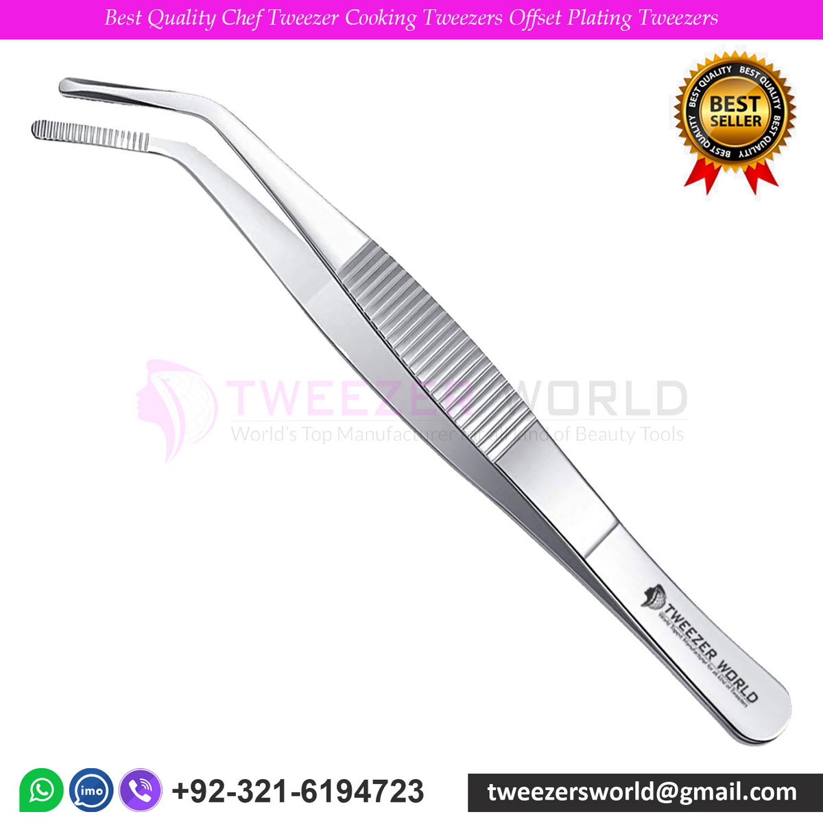 Best Quality Chef Tweezer Cooking Tweezers Offset Plating Tweezers