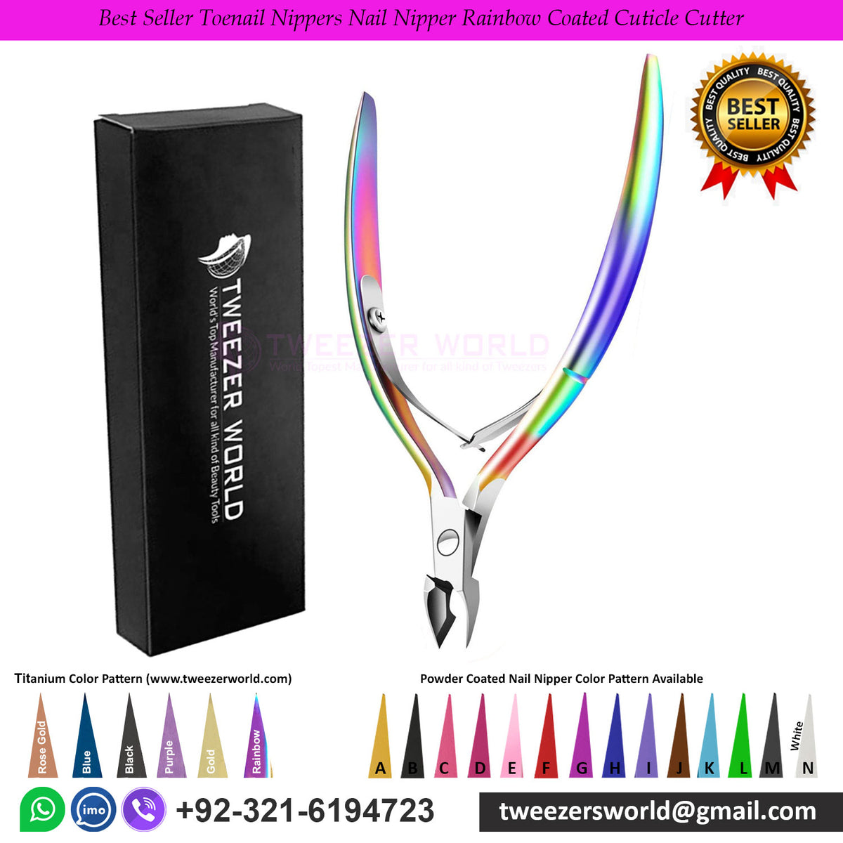 Best Seller Toenail Nippers Nail Nipper Rainbow Coated Cuticle Cutter