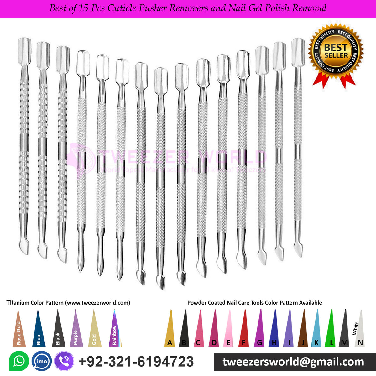 Best of 15 Pcs Cuticle Pusher Removers and Nail Gel Polish Removal