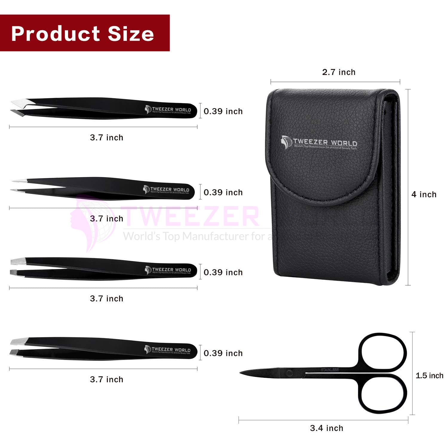 Best tweezers for eyebrows Size Chart