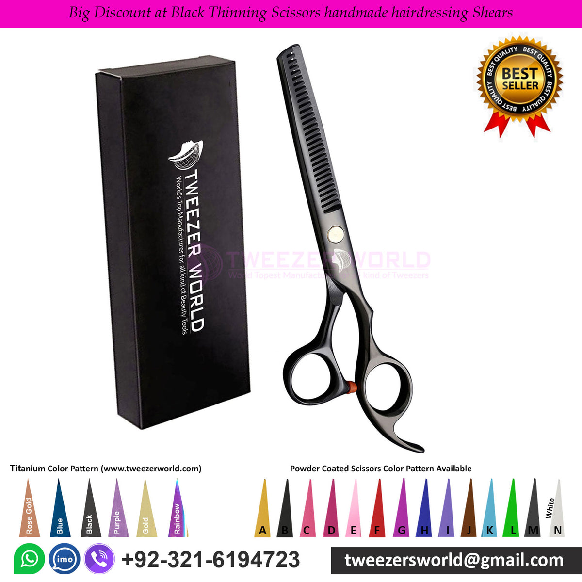 Big Discount at Black Thinning Scissors handmade hairdressing Shears