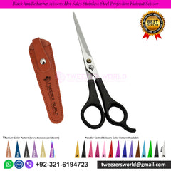 Black handle barber scissors Hot Sales Stainless Steel Profession Scissor