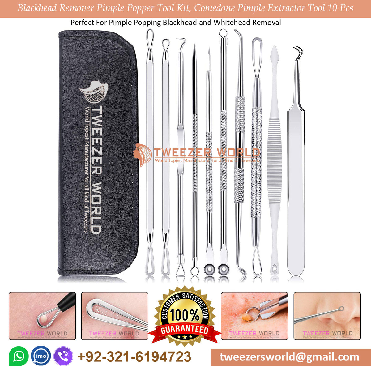 Blackhead Remover Pimple Popper Tool Kit, Pimple Extractor Tool