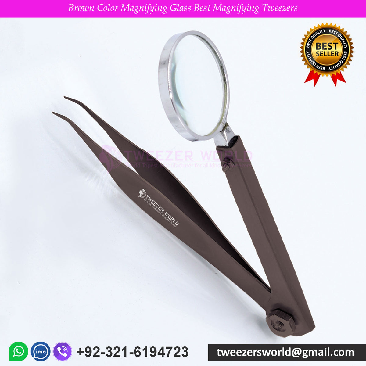 Brown Color Magnifying Glass Best Magnifying Tweezers