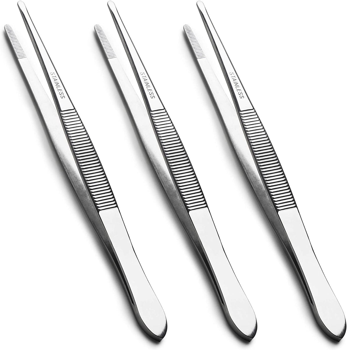 5.5-inch sewing machine Tweezers Set (3-pcs) Serrated Straight Tips