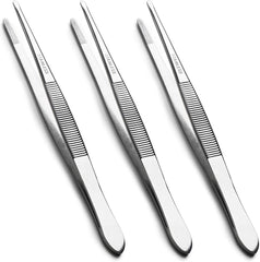 5.5-inch sewing machine Tweezers Set (3-pcs) Serrated Straight Tips