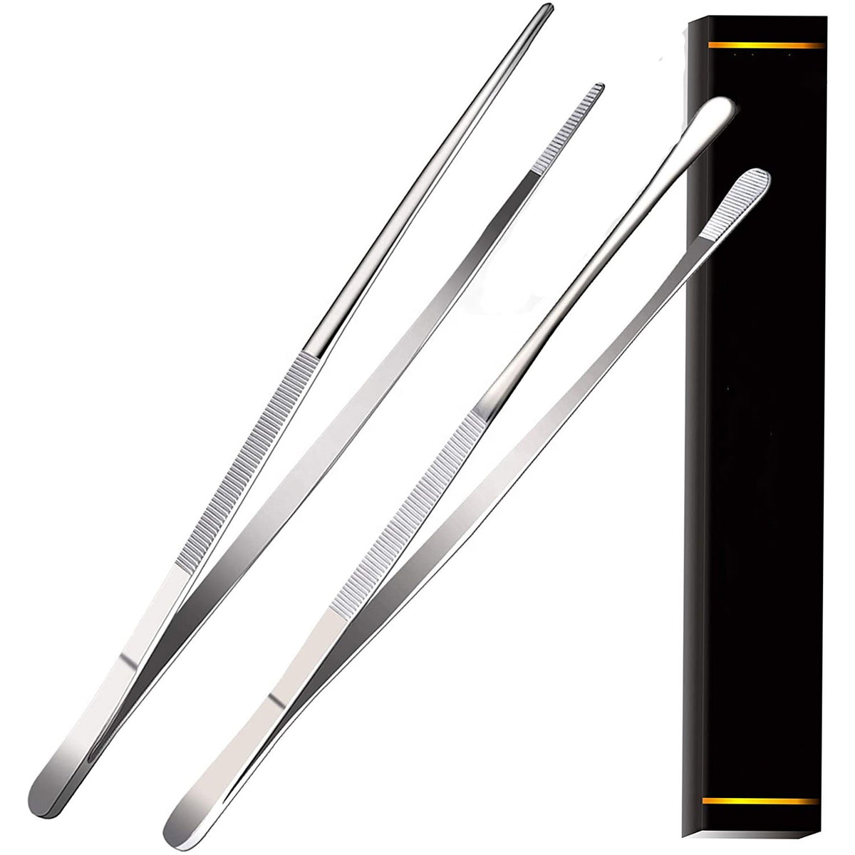 Best 2 Pcs 12-Inch Fine Chef Tweezer Extra Long Stainless Steel Chef Tweezers