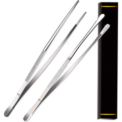 Best 2 Pcs 12-Inch Fine Chef Tweezer Extra Long Stainless Steel Chef Tweezers