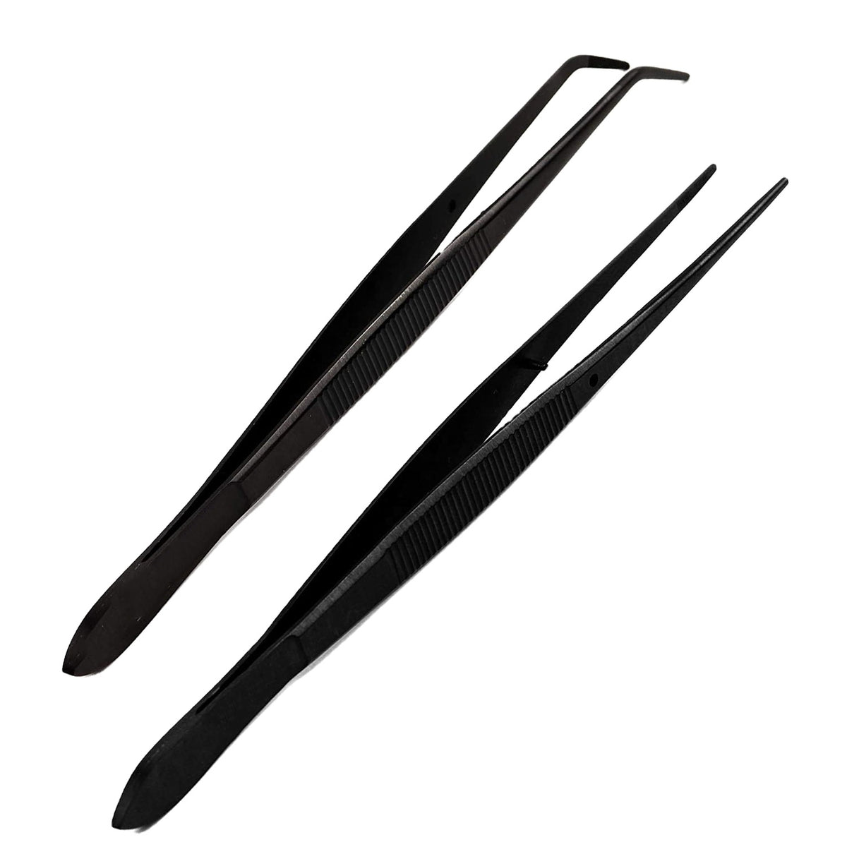 Stainless Steel Kitchen Culinary Tweezers Tip Online Shop by Tweezer World with Curved &amp; Straight Chef Kitchen Black PVC Round