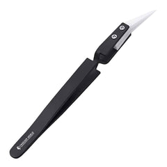 Black Handle Ceramic Tip Tweezers Stainless Steel Handle Beauty Tools