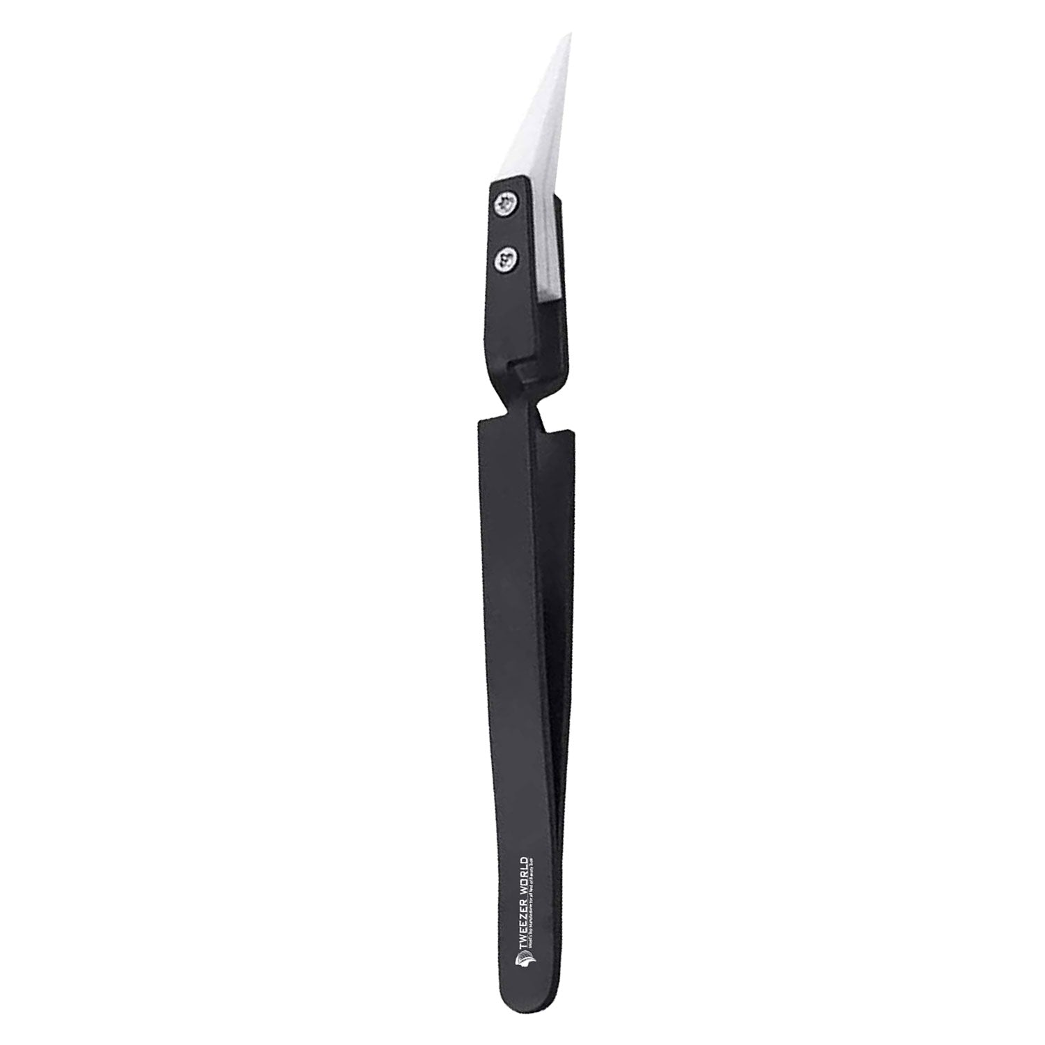 Black Handle Ceramic Tip Tweezers Stainless Steel Handle Beauty Tools