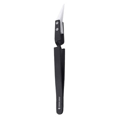 Black Handle Ceramic Tip Tweezers Stainless Steel Handle Beauty Tools