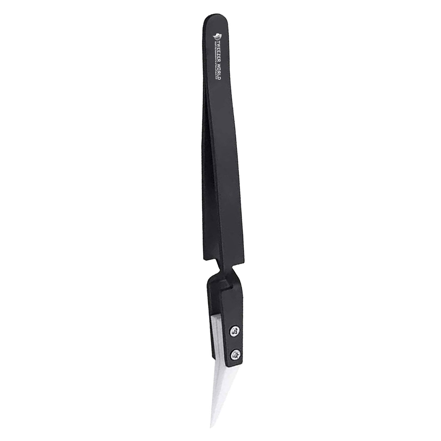 Black Handle Ceramic Tip Tweezers Stainless Steel Handle Beauty Tools