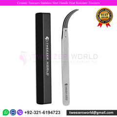 Ceramic Tweezers Stainless Steel Handle Heat Resistant Tweezers