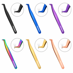 Volume Fan Lash Tweezers Curved Flat Tip | TWEEZER WORLD