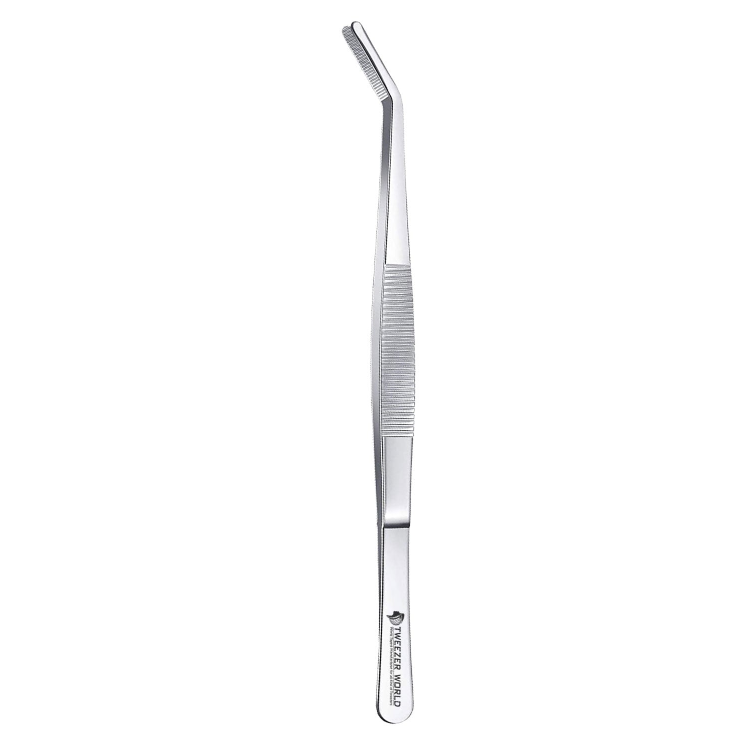 Professional Tongs for Chef Curved Serrated Tip &amp; Handle Plating Tweezer