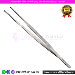 Chef Tweezers Food Tweezers Tong with Serrated Tip Food Tweezers