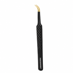 Curved Tweezers Lash Isolation Gold Fiber Tip Manufacturer by TWEEZER WORLD