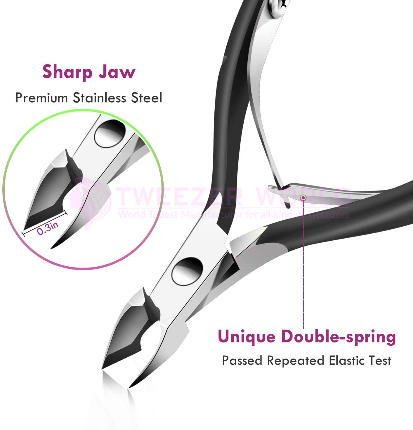 High Quality Nail Nipper Black Color Cuticle Cutter Stainless Steel