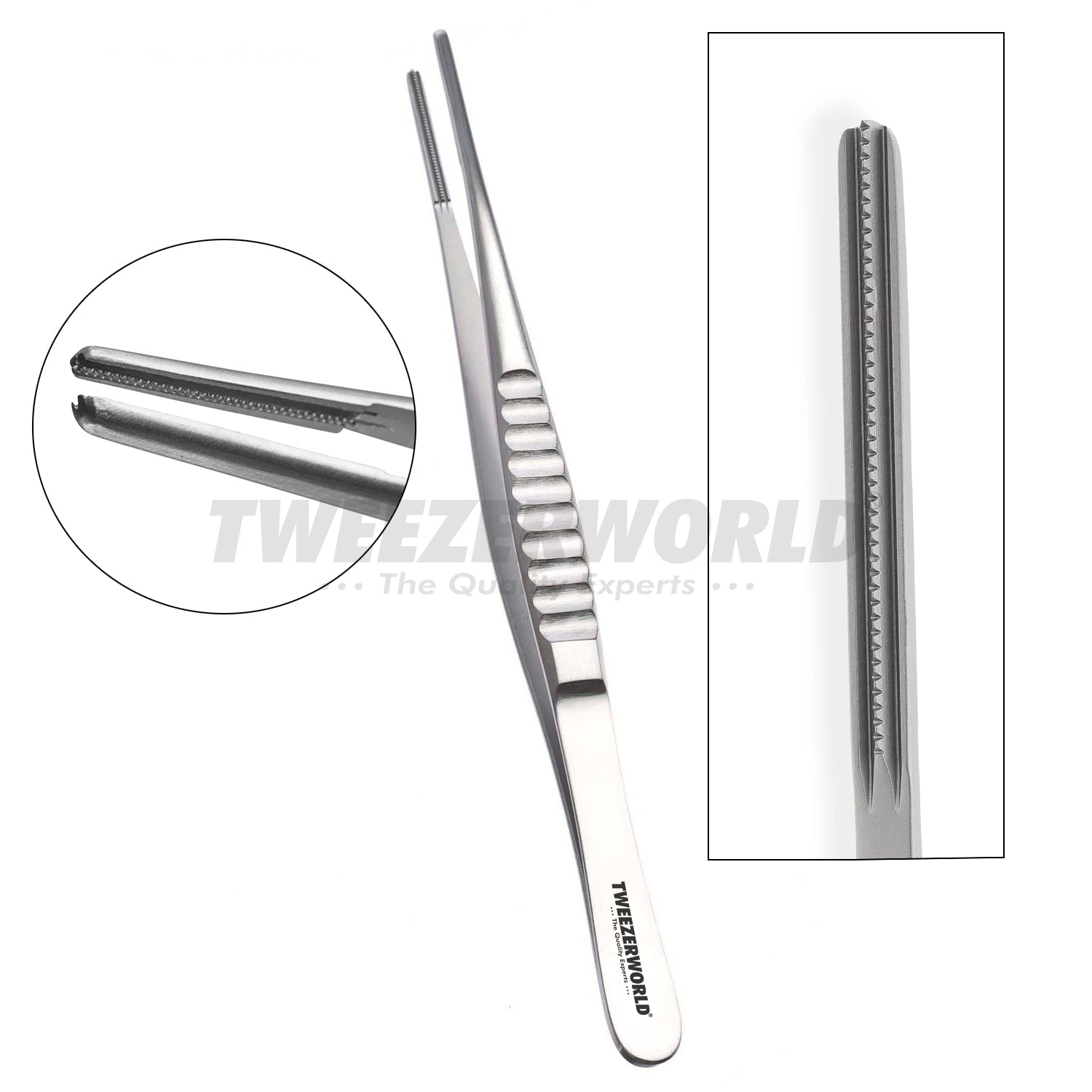 Debakey Atraumatic Tissue Forceps Straight Serrated Teeth TWEEZER WORLD