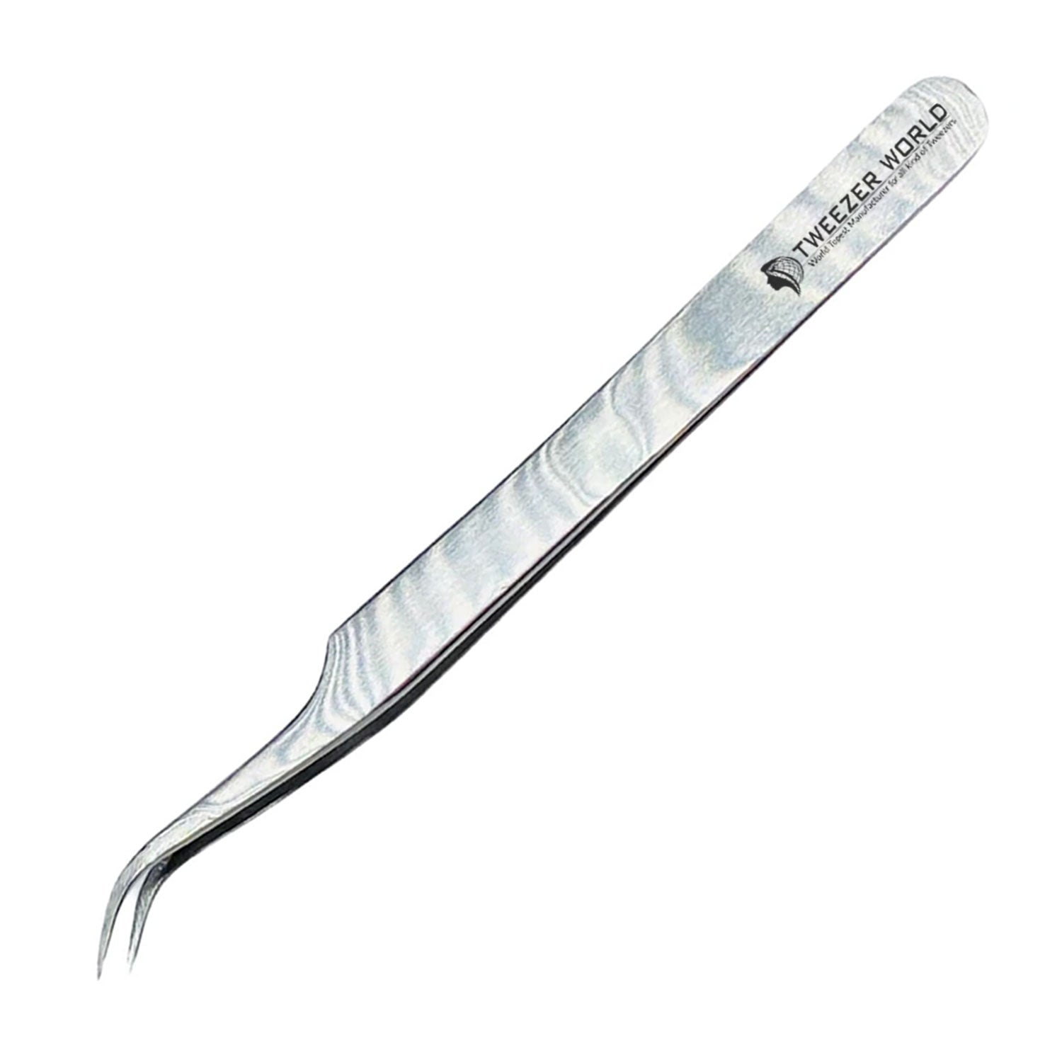 Diamond Dust Isolation Curved Tweezers Eyelash Extension Tweezers