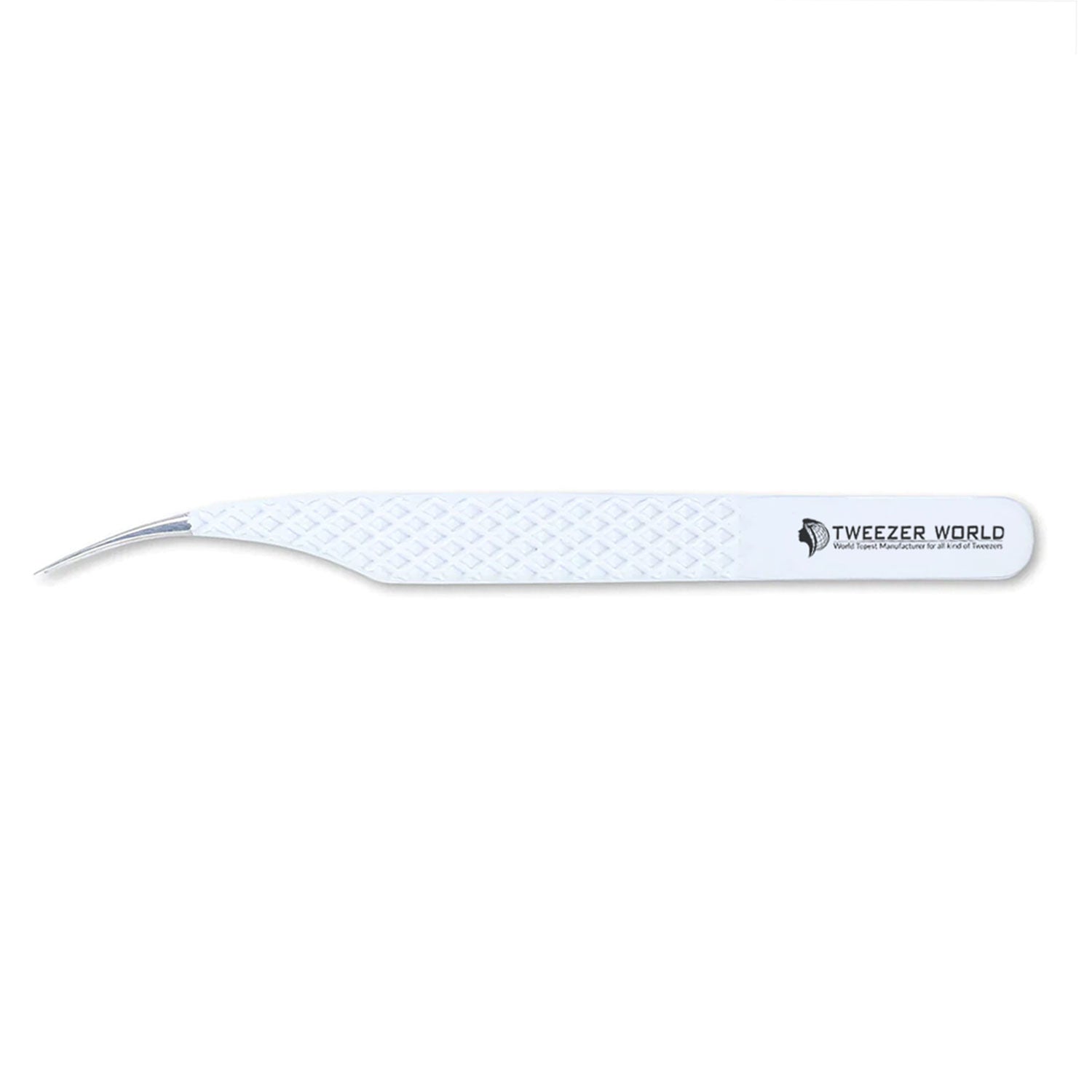 White Dolphin Diamond Dust Lash Tweezers Curved Tip Eyelash Tweezers