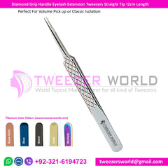 Diamond Grip Stainless Steel Isolation Tweezers Fine Tipped Tweezers