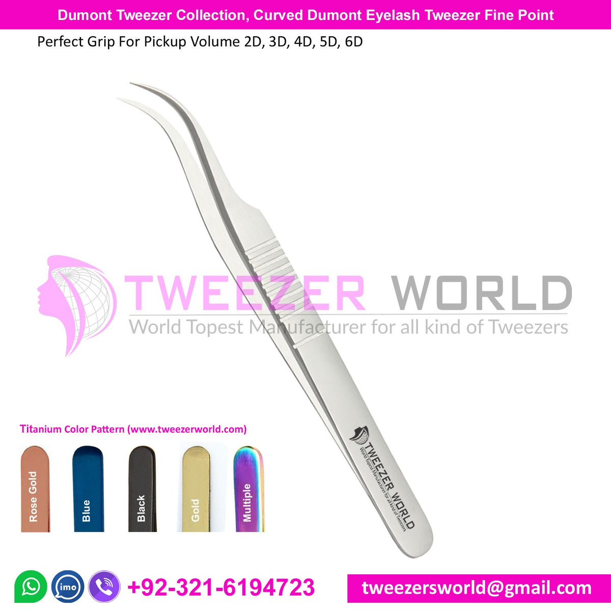 Dumont Tweezer Collection, Curved Dumont Eyelash Tweezer Fine Point