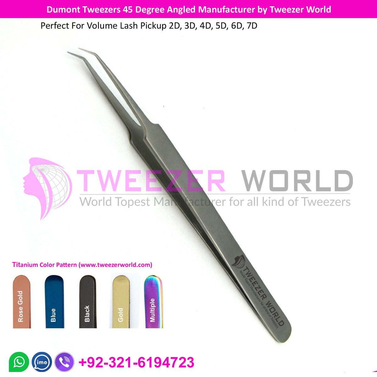 Dumont Tweezers 45 Degree Angled Manufacturer by Tweezer World