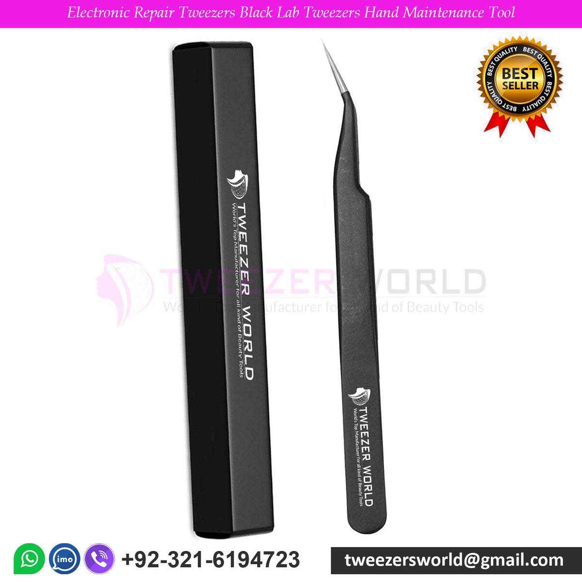 Electronic Repair Tweezers Black Lab Tweezers Hand Maintenance Tool