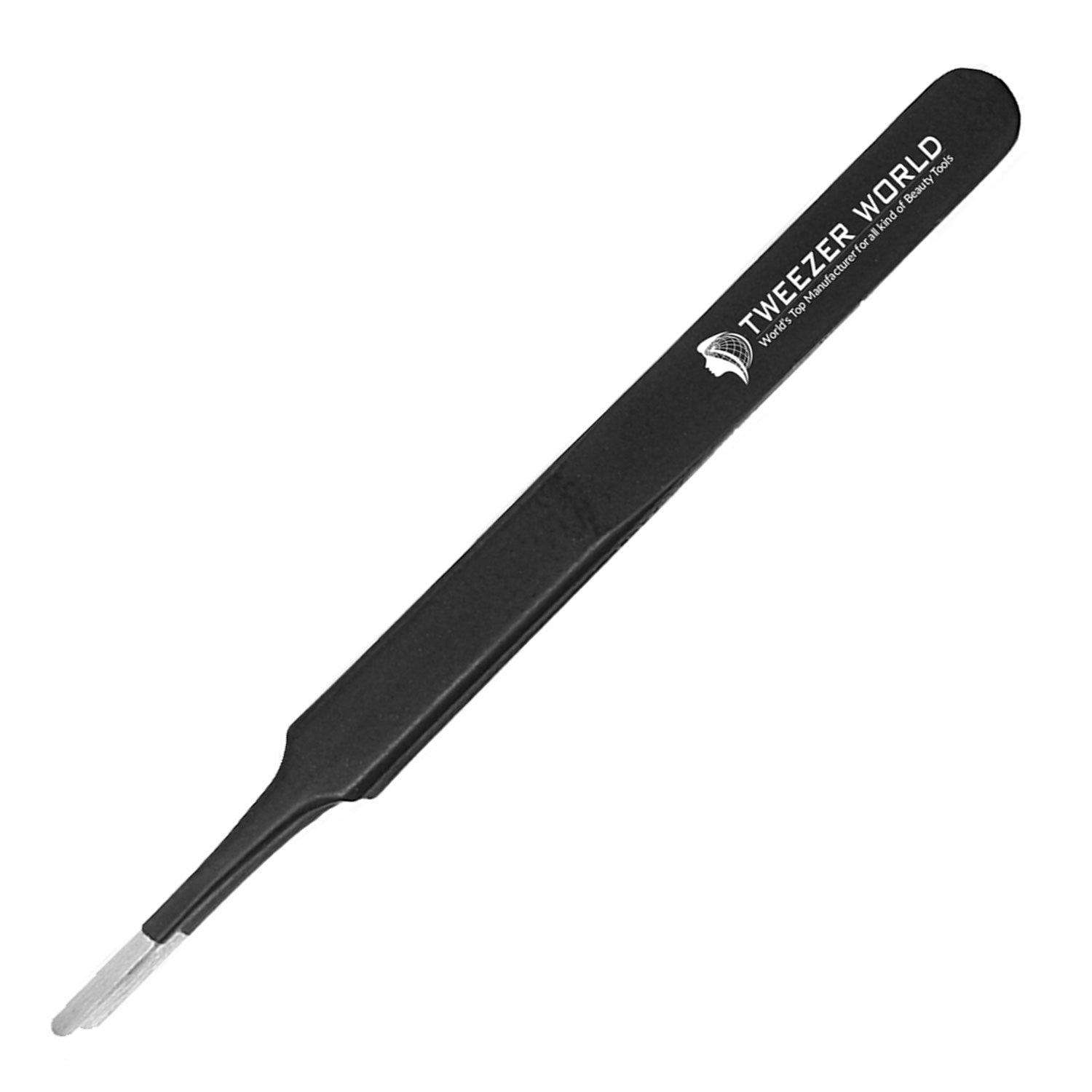 Black Straight Rounded Tip Tweezers Safe Nipper Hand Maintenance Tool