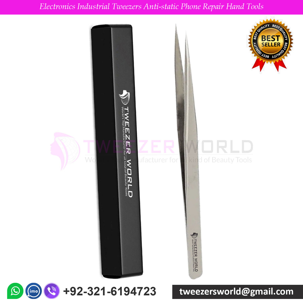 Electronics Industrial Tweezers Anti-static Phone Repair Hand Tools