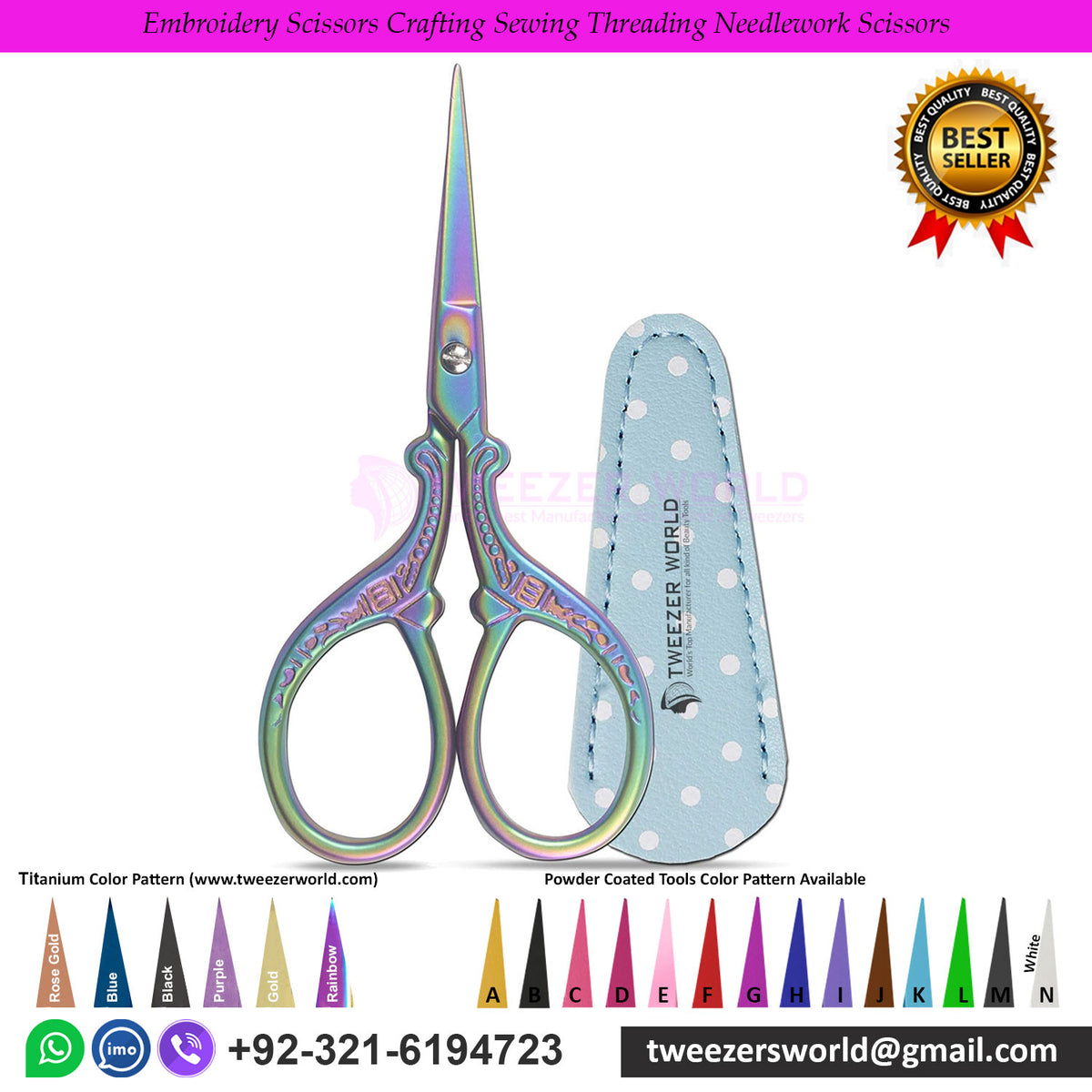 Embroidery Scissors Crafting Sewing Threading Needlework Scissors